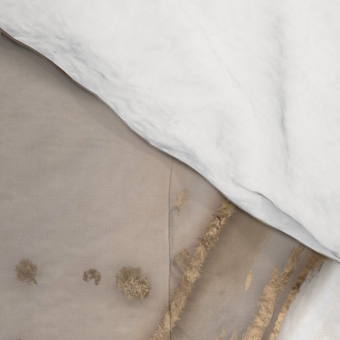 Taupe marble and gold abstract Comforter Gallery Image 4
