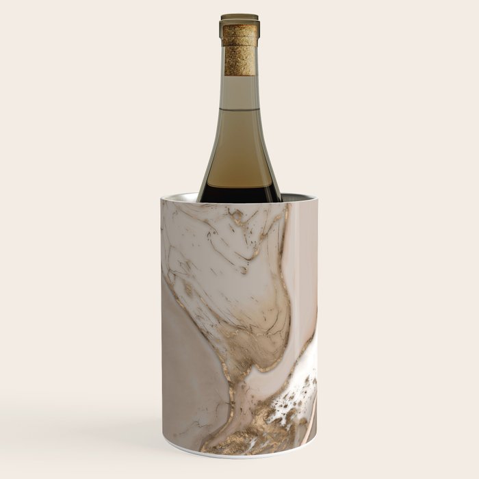 Taupe marble and gold abstract Wine Chiller Gallery Image 2