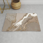Taupe marble and gold abstract Rug Gallery Image 1