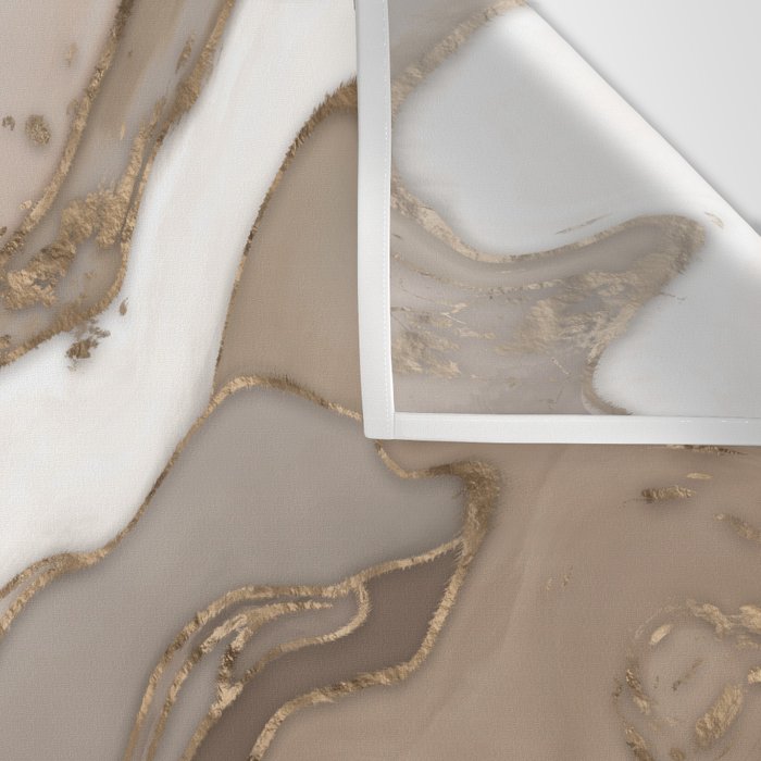 Taupe marble and gold abstract Wall Tapestry Gallery Image 3