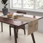 Taupe marble and gold abstract Table Runner Gallery Image 2