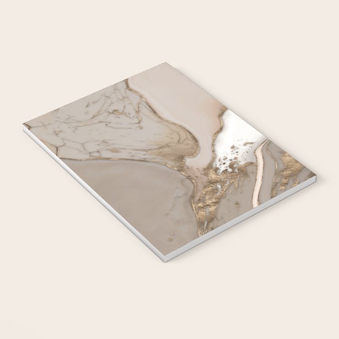 Taupe marble and gold abstract Notebook Gallery Image 3
