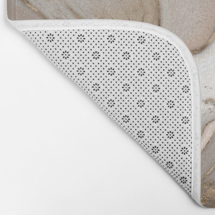 Taupe marble and gold abstract Bath Mat Gallery Image 2