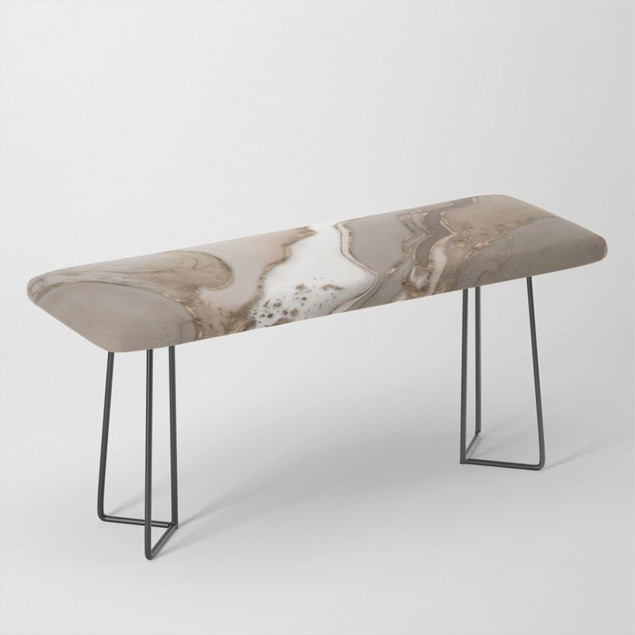 Taupe marble and gold abstract Bench Gallery Image 1