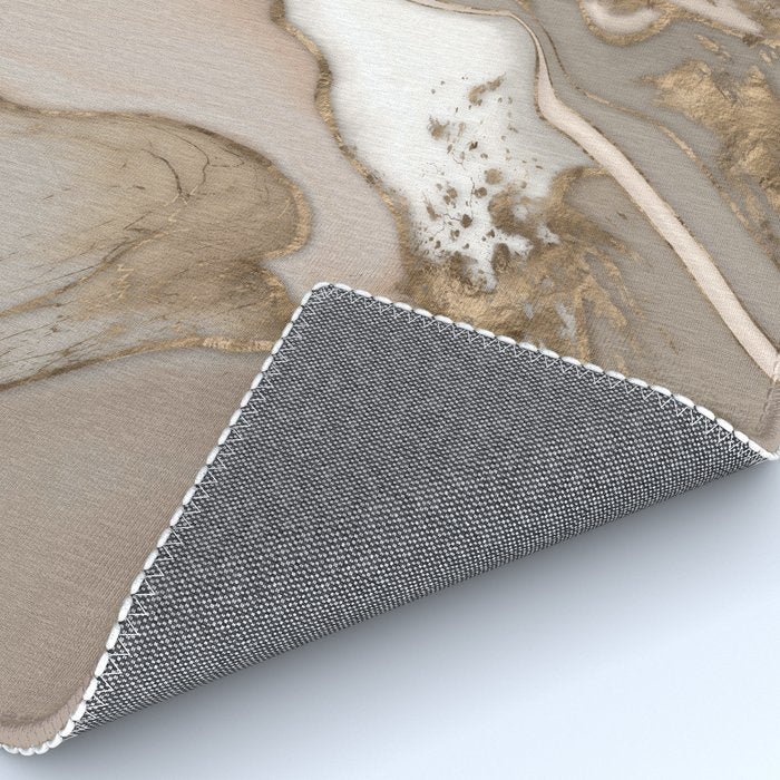 Taupe marble and gold abstract Rug Gallery Image 4