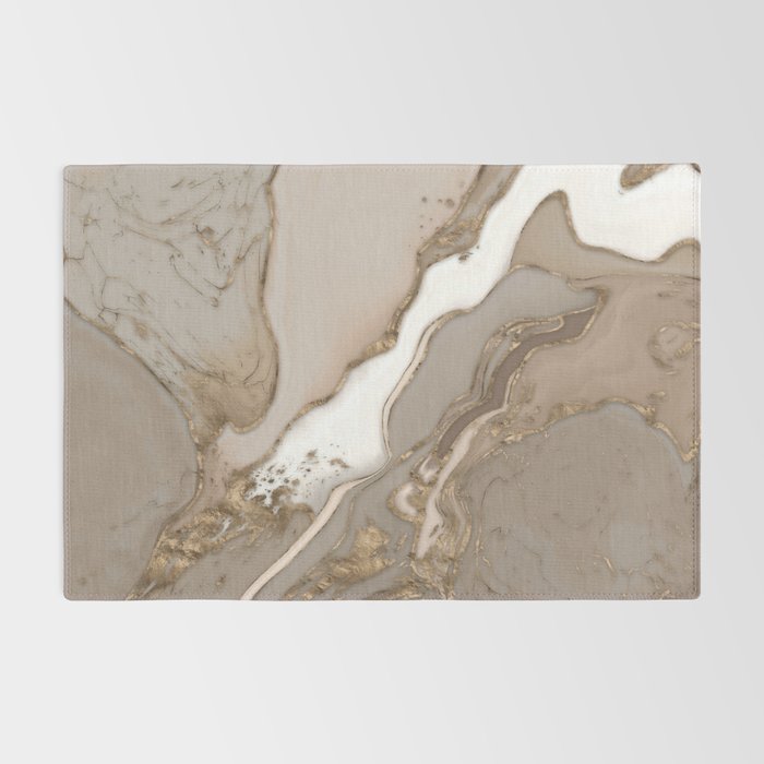 Taupe marble and gold abstract Rug Gallery Image 2