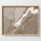 Taupe marble and gold abstract Serving Tray Gallery Image 1