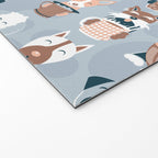Doggie Coffee and Tea Time I // blue grey Welcome Mat Gallery Image 2
