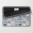 Doggie Coffee and Tea Time I // blue grey Laptop Sleeve Gallery Image 2