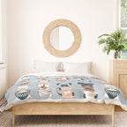 Doggie Coffee and Tea Time I // blue grey Duvet Cover Gallery Image 3