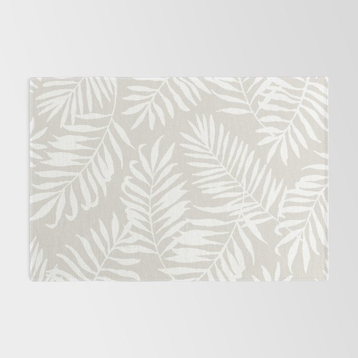 Tropical Palm Leaves - Palm Leaf Pattern - Sandy Beige Rug Gallery Image 2