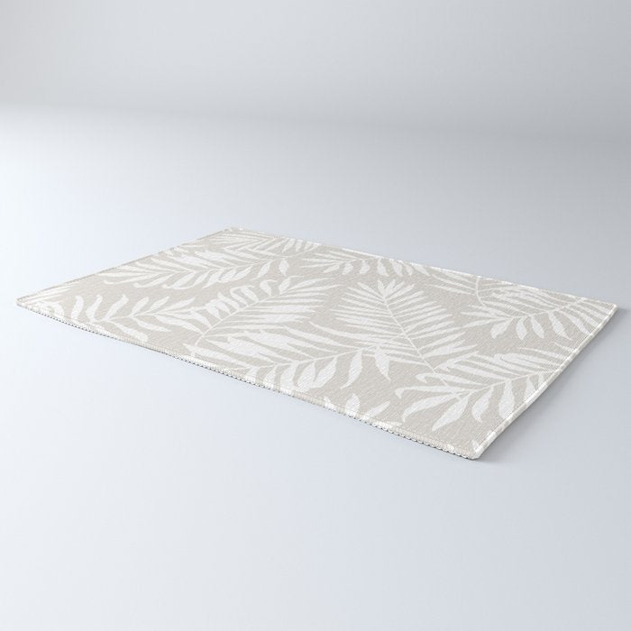 Tropical Palm Leaves - Palm Leaf Pattern - Sandy Beige Rug Gallery Image 3