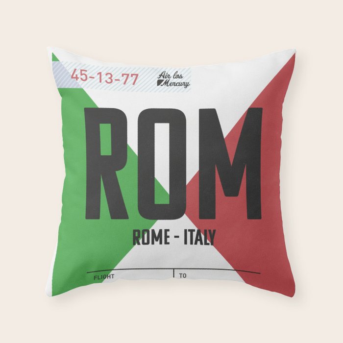 Rome Luggage Tag Throw Pillow Gallery Image 6