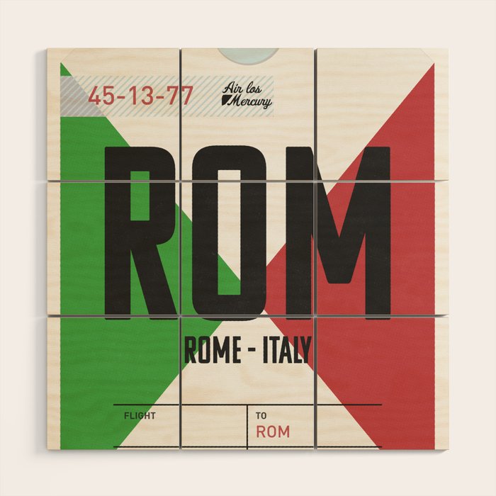 Rome Luggage Tag Wood Wall Art Gallery Image 1