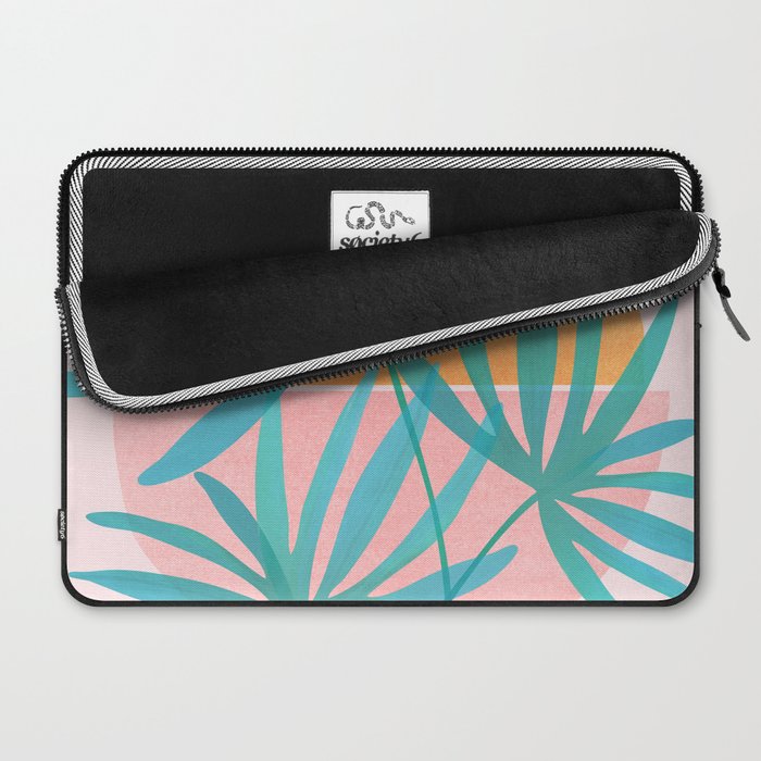 Teal and Pink Retro Sunset Palms Laptop Sleeve Gallery Image 2