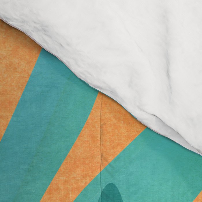 Teal and Pink Retro Sunset Palms Comforter Gallery Image 4