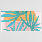 Teal and Pink Retro Sunset Palms Desk Mat Gallery Image 3
