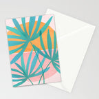 Teal and Pink Retro Sunset Palms Stationery Card Gallery Image 2