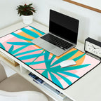 Teal and Pink Retro Sunset Palms Desk Mat Gallery Image 2