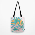 Teal and Pink Retro Sunset Palms Tote Bag Gallery Image 2