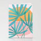 Teal and Pink Retro Sunset Palms Stationery Card Gallery Image 2
