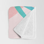 Teal and Pink Retro Sunset Palms Throw Blanket Gallery Image 3