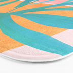 Teal and Pink Retro Sunset Palms Bath Mat Gallery Image 3