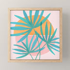 Teal and Pink Retro Sunset Palms Mini Art Print Gallery Image 1