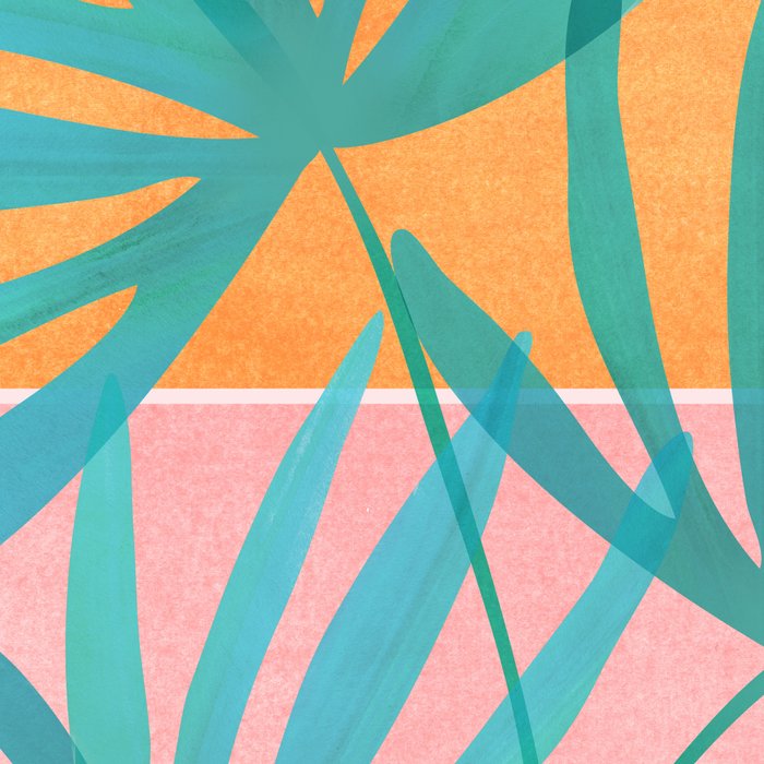 Teal and Pink Retro Sunset Palms Coffee Mug Gallery Image 2