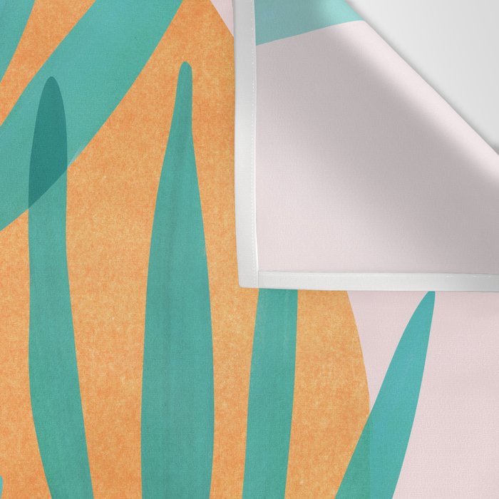 Teal and Pink Retro Sunset Palms Wall Tapestry Gallery Image 3