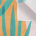 Teal and Pink Retro Sunset Palms Wall Tapestry Gallery Image 3
