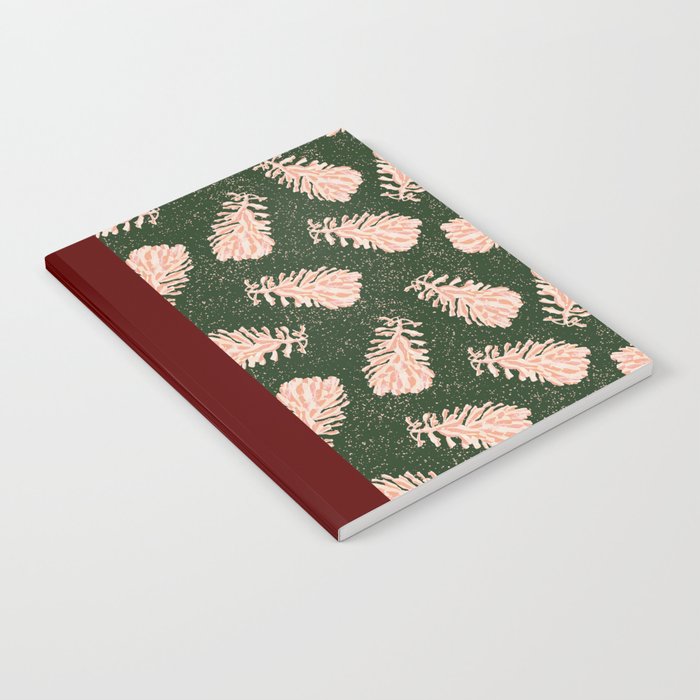 Dancing Pinecones in Forest Green & Pink Notebook Gallery Image 1
