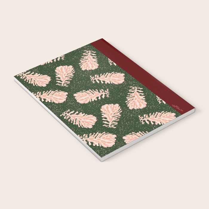 Dancing Pinecones in Forest Green & Pink Notebook Gallery Image 3