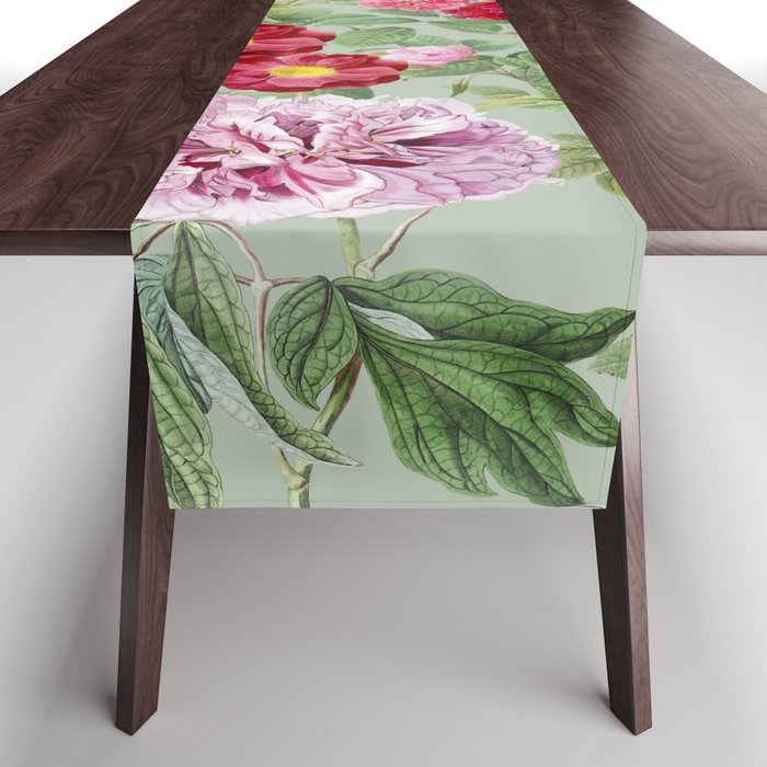 Pink Bloom Botanical Collage Table Runner Gallery Image 1