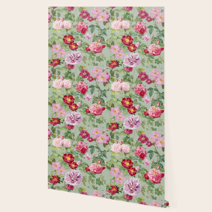 Pink Bloom Botanical Collage Wallpaper Gallery Image 2