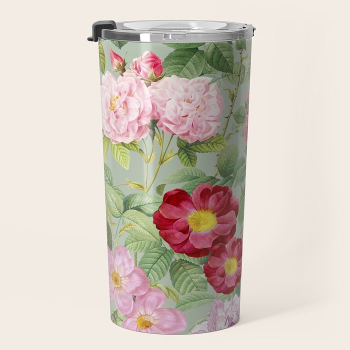 Pink Bloom Botanical Collage Travel Mug Gallery Image 3
