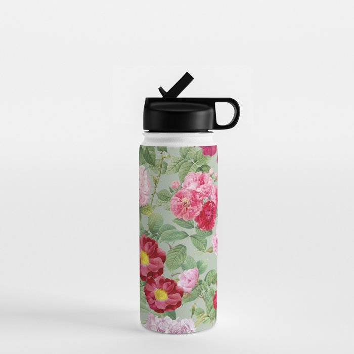 Pink Bloom Botanical Collage Water Bottle Gallery Image 1