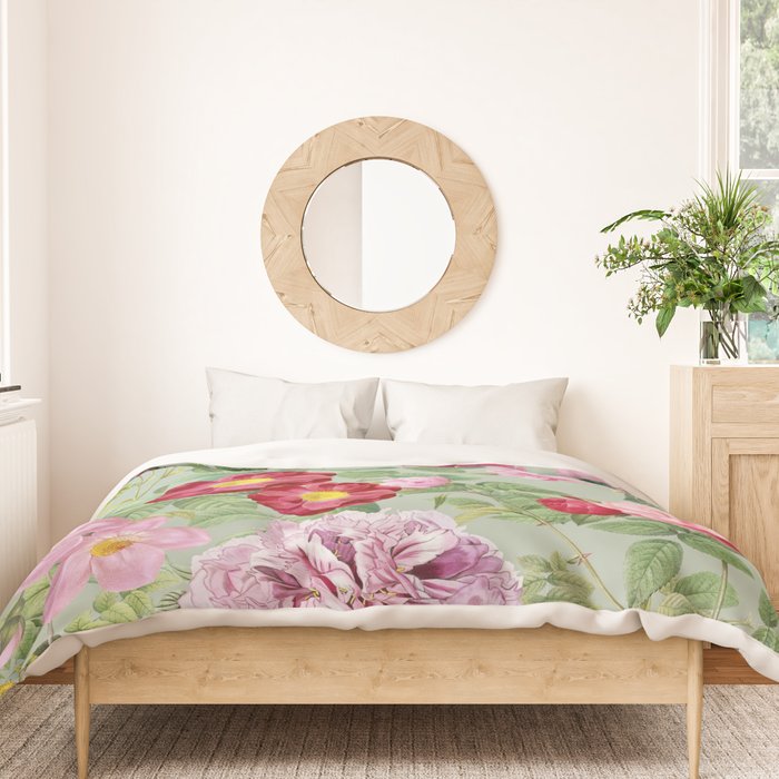 Pink Bloom Botanical Collage Duvet Cover Gallery Image 3