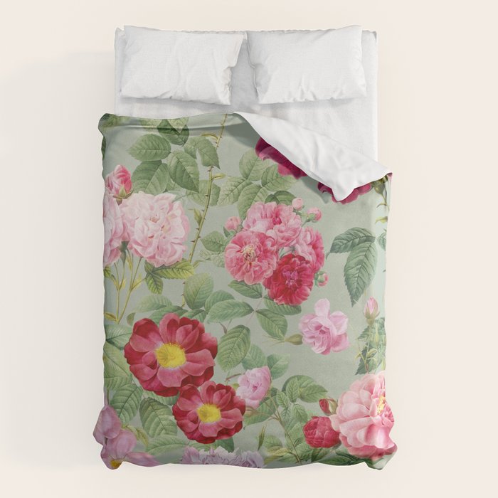 Pink Bloom Botanical Collage Duvet Cover Gallery Image 6