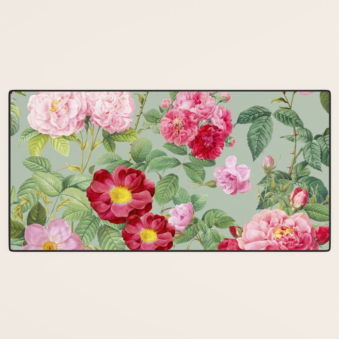 Pink Bloom Botanical Collage Desk Mat Gallery Image 3