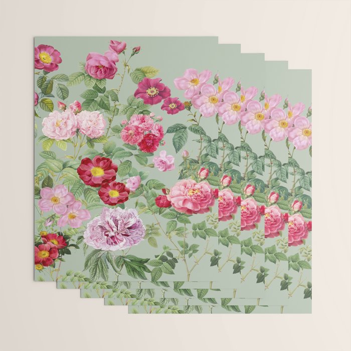 Pink Bloom Botanical Collage Wrapping Paper Gallery Image 3