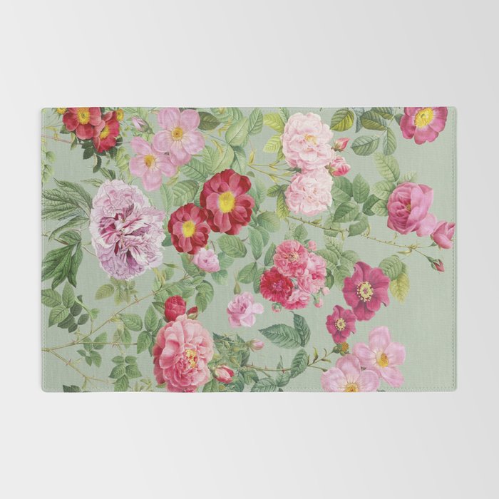 Pink Bloom Botanical Collage Rug Gallery Image 2