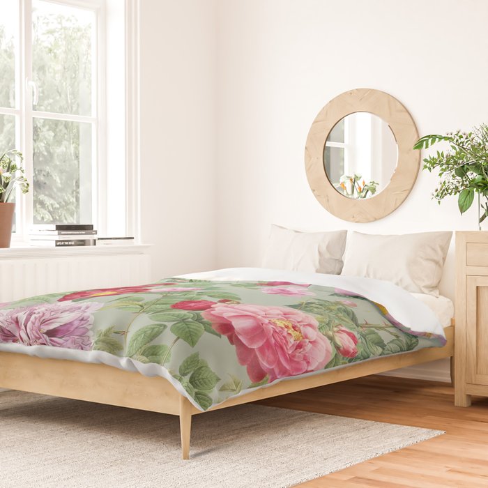 Pink Bloom Botanical Collage Duvet Cover Gallery Image 2
