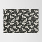 Luna Moth In Black and White Rug Gallery Image 2