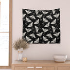 Luna Moth In Black and White Wall Tapestry Gallery Image 2