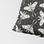 Luna Moth In Black and White Pillow Sham Gallery Image 4