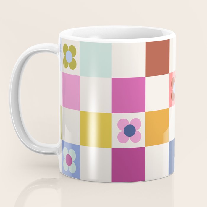 Check mate - retro floral Coffee Mug Gallery Image 3