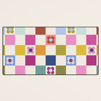 Check mate - retro floral Desk Mat Gallery Image 3