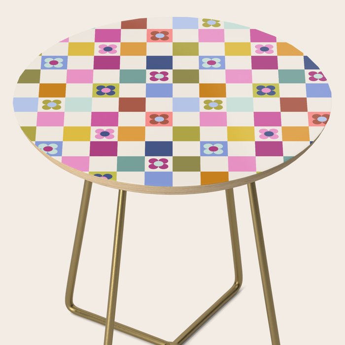 Check mate - retro floral Side Table Gallery Image 2
