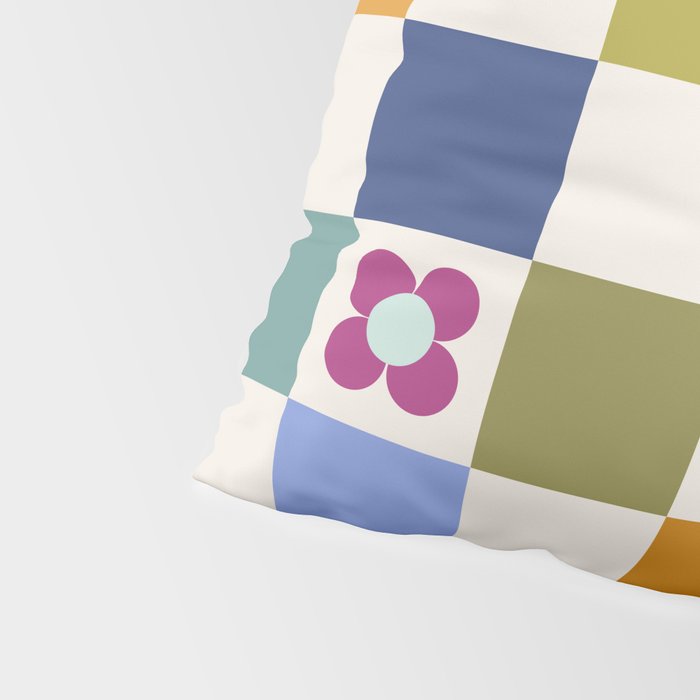 Check mate - retro floral Pillow Sham Gallery Image 4